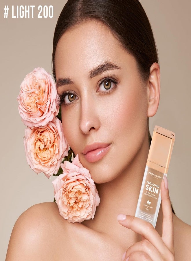 Profusion Cosmetics Feel Good Skin Foundation – Radiant Satin Finish, Buildable Coverage with SPF 15 Sun Protection, Hydrating, Lightweight, Vegan & Cruelty-Free Makeup (Light 200, 1) - Image 3